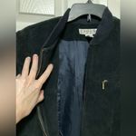 Chaus Petite Black Bomber Corduroy Zip Up Jacket Size 12 Photo 4