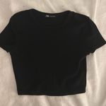 ZARA black cropped baby tee Photo 0