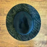 Ruggine Women’s Boho 100% Wool Laser Print Brim Panama Hat Black Brown Photo 1