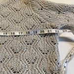 Francesca's Miami Francesca’s Ellen Pointelle Scalloped Sweater Women’s Size Medium Gray Photo 5