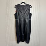 Spanx NWT Black Faux Leather Combo Sleeveless Sheath Dress O39 Photo 3