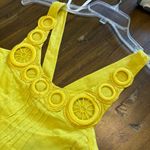 Anthropologie  Ipanema Sun Dress by Edme & Esyllte Chartreuse Embroidered Cotton Photo 4