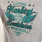 Y2K Harley Davidson Baby Tee Gray Motorcycles Biker Moto Graphic T Photo 1