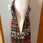 Charter Club  Ikat printed beaded midi sundress brown‎ red size 4 Photo 3
