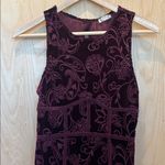 Free People  Dress Velvet Burnout Boho Sleeveless Burgundy Size Small Photo 4