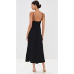 Farm Rio NWOT  Linen Sand 3d Flower Midi Dress Size XL Black Photo 5