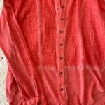 Free People  We The Free Zahara Gauze Button Down Oversized Top in Orange Size XS Photo 3