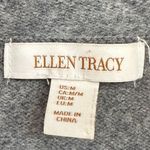 Ellen Tracy Gray 100% Wool Zip Front Cardigan Sweater, shawl collar. Size Medium Photo 4