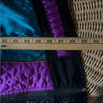 Lavon  Women's Silk Bomber Jacket Quilted Purple Teal Black Windbreaker Size L Photo 4
