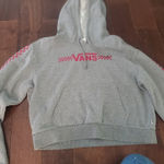 Vans  Gray Hoodie with Red Accents Size Large Cropped Photo 0