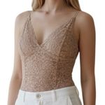EXPRESS  Gorgeous Lace  Blush Pink Bodysuit‎ Elasticized Back NWT $60 Size Small Photo 0