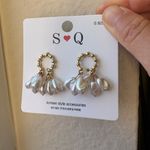 Romantic Vintage style Pearl Cluster Earrings 925 Silver – Wedding Elegance new‎ Gold Photo 2