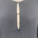 Apiece Apart  Mini Shift Dress Balloon Sleeve V-Neck Linen Tencel‎ Black Size 2 Photo 2