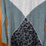 Cato  Gray and Green Leopard Print Sweatshirt Photo 1