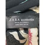 ZARA Black Floral Short Sleeve V Neck Ruffle Wrap Tie Cropped Blouse Top Size S Photo 2