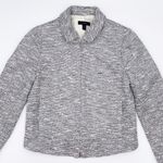 J.Crew  Black White Tweed Zip Up Collared Suit Jacket Blazer E8496 Size 00 Photo 5