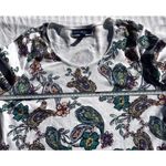 Karen Scott  Sport Shirt Top Women's Small White Blue Flowers 3/4 Sleeve Photo 5