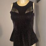 Guess Size Small Black Sparkling Sleeveless Top Peplum Top Blouse New Years Eve Photo 6