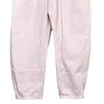 ZARA Relaxed Fit Paper Bag Baggy Cotton Jean Pants Bunched Waist Pockets 4 Pink Photo 3