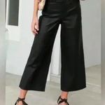 frame denim NWT High Rise Wide Leg Crop Leather Pants Jeans Noir Black 27 Photo 2
