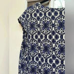 Kate Hill Navy Purple Sleeveless Boho Bohemian Print Midi Dress Plus Size 18W Photo 4