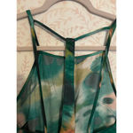 Anthropologie Silky Green Tie-Dye Tank Top with Strappy Back Photo 5