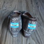 Toms  Wedge Espadrilles Sandals Heels‎ Peep Toe Striped Women's Size 6 Photo 1