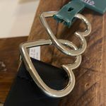 Wild Fable  belt double hearts silver buckle black faux leather accessory New XS Photo 4