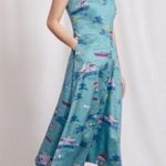BODEN Dress 12 100% Cotton Resort Boho Beach RARE Riviera Mediterranean Seaside Blue Photo 2