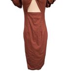 Yaura Toni Off The Shoulder Cut Out Midi Dress Size UK 10 US 6 Brown Photo 7