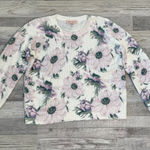 Philosophy  ivory pink floral sweater long sleeve cozy feminine size large M17 Photo 0