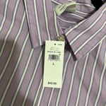 Gap  Purple White Blue Striped Shirt Sz L Photo 4