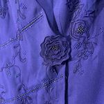 Justin Taylor Vintage 2 Piece Skirt and Blazer Suit Purple Embellished Size 10 Photo 9