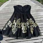 Jun & Ivy Strapless Party Dress Black Tulle & Gold Sequins Size Medium whimsy Photo 7