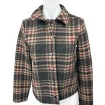 Banana Republic Black Multicolor Plaid Flannel Snap Button Down Shirt Jacket XS Photo 0