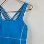 Lands' End Bright Aqua Blue Strappy Modest Tankini Swim swimsuit top womens 8 M Photo 1