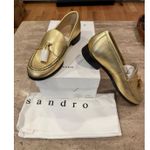 Sandro NEW Matthew Metallic Leather Loafers Gold size 40 / 9.5 Photo 4