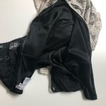 Maggy London Dress Shift Crocheted Floral Flower Lace Lined Overlay Black Ivory Photo 7