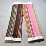 Trina Turk  Multicolor Striped Ankle Crop Pants with Button Detail Size 6💛 Photo 11