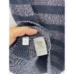 Ann Taylor  Women's Sweater Shirt Striped Blue Gray Size Small Short Sleeve Linen Photo 2