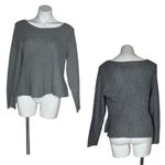 Torrid Grey Sweater Top Mixed Knit Texture Peplum Round Neck Size 0 Large NEW Photo 10