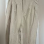 Lulus  Sophisticated Feel Beige Pleated High-Rise Wide-Leg Pants Sz L Photo 4