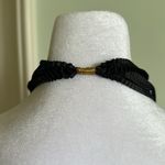 Black Crinkle Material Long Adjustable Necklace Photo 5