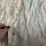 ZARA  White Button Down Shirt with Gold Polka Dot size XS k Photo 4