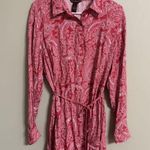 Bit & Bridle  Shirt Dress Red White Paisley Waist Tie Festival Western Medium Photo 0