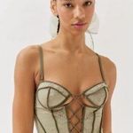 Urban Outfitters Corset Top Lace Up Green Small / XS Photo 0