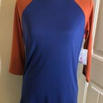 LuLaRoe Navy Blue & Rust Orange Randy Size S Photo 0