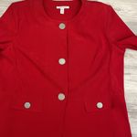 JM Collection Red Faux Suede Long Sleeve Button Front Jacket/Blazer Size 14 Photo 5