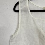 Logica White Linen Crochet Hem Blouse Womens M Lagenlook Beachy Breathable Tank Size M Photo 6