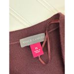 Vince Camuto  Faux-Fur Cuff Duster Cardigan Burgundy Open Topper Layer Size XS Photo 4